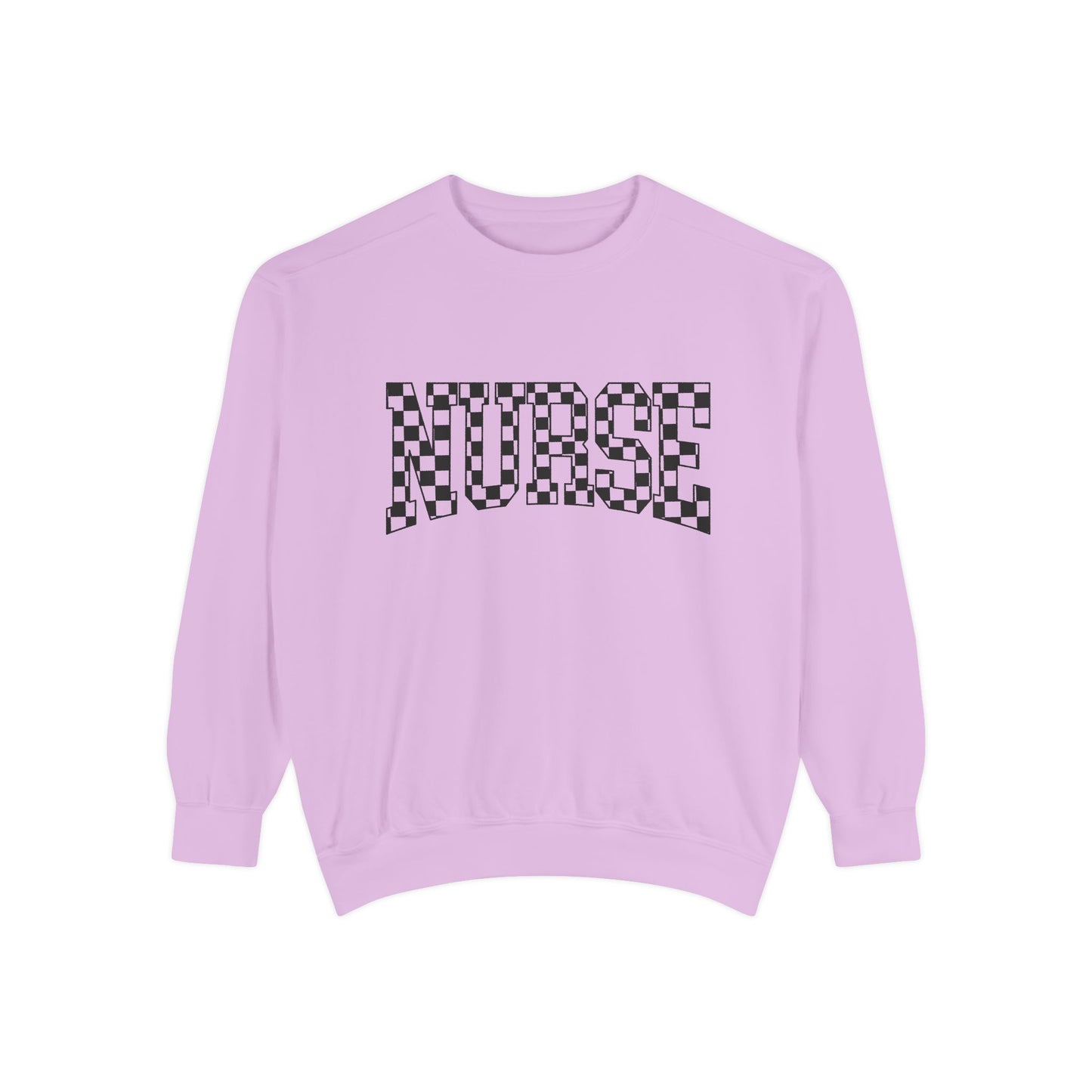 Nurse Checkerboard Sweatshirt – Retro Black & White Nurse Crewneck