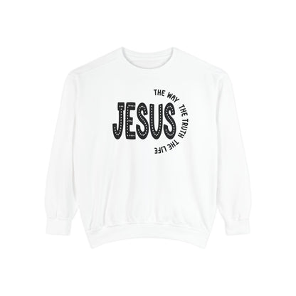 Jesus Graphic Sweatshirt — "Jesus: The Way, The Truth, The Life" Christian Crewneck