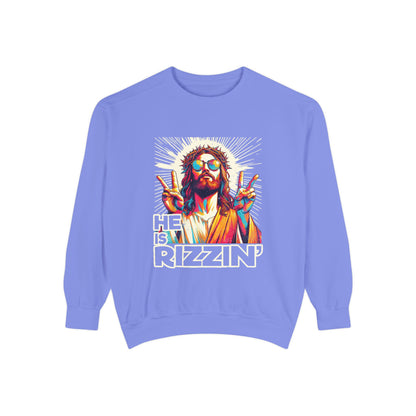 Peace Sign Graphic Sweatshirt — Retro Jesus-Inspired Colorful Design