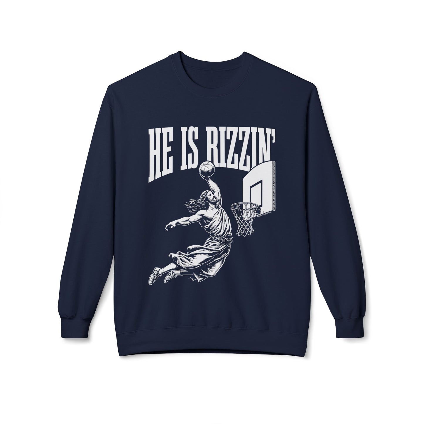 He Is Rizzin' Basketball Crewneck Sweatshirt