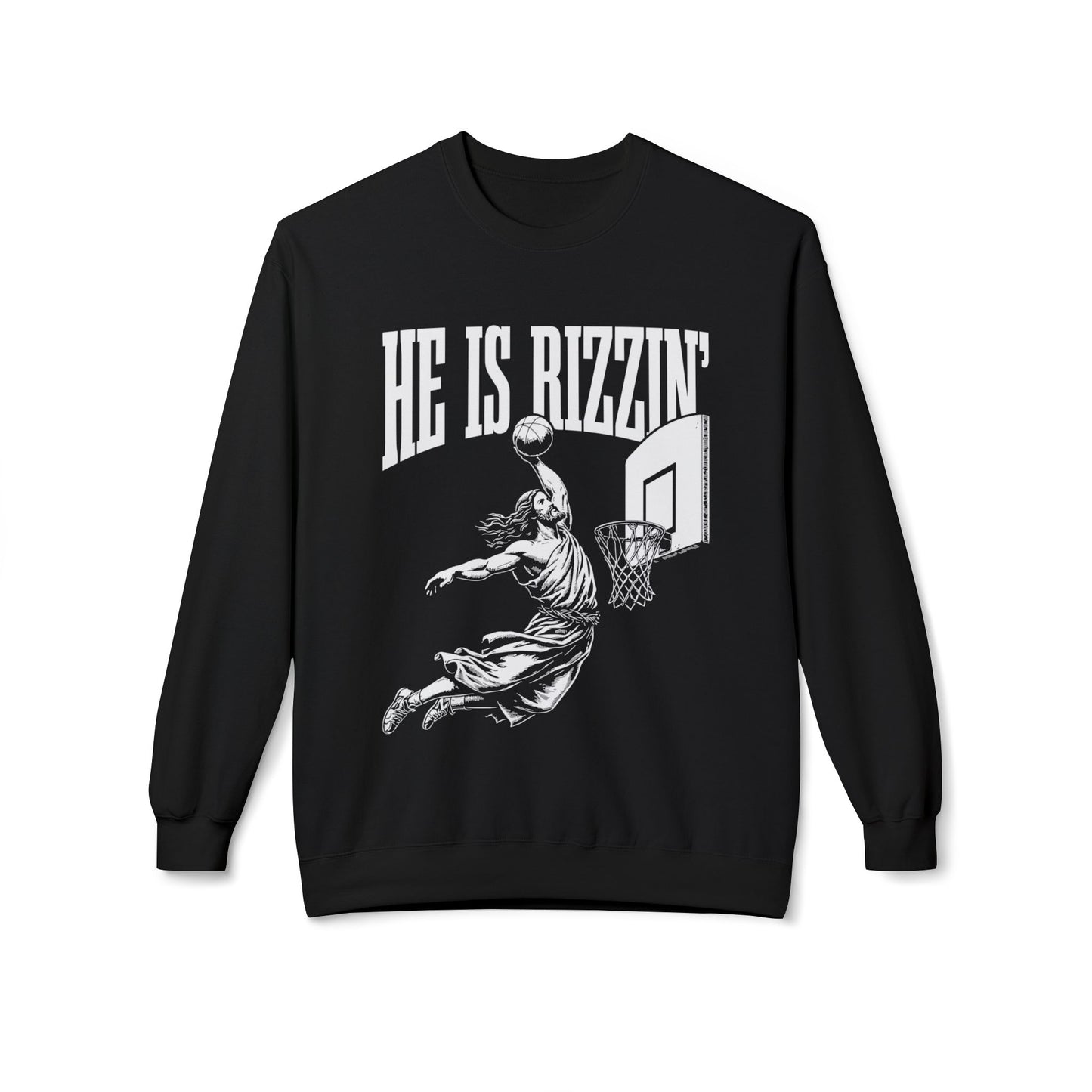 He Is Rizzin' Basketball Crewneck Sweatshirt
