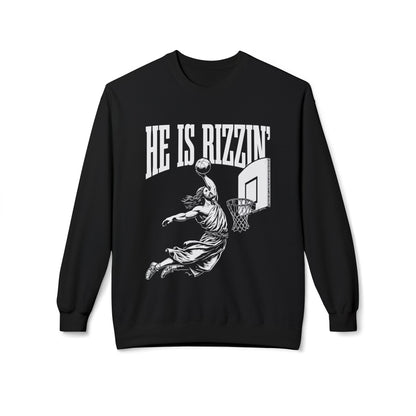 He Is Rizzin' Basketball Crewneck Sweatshirt