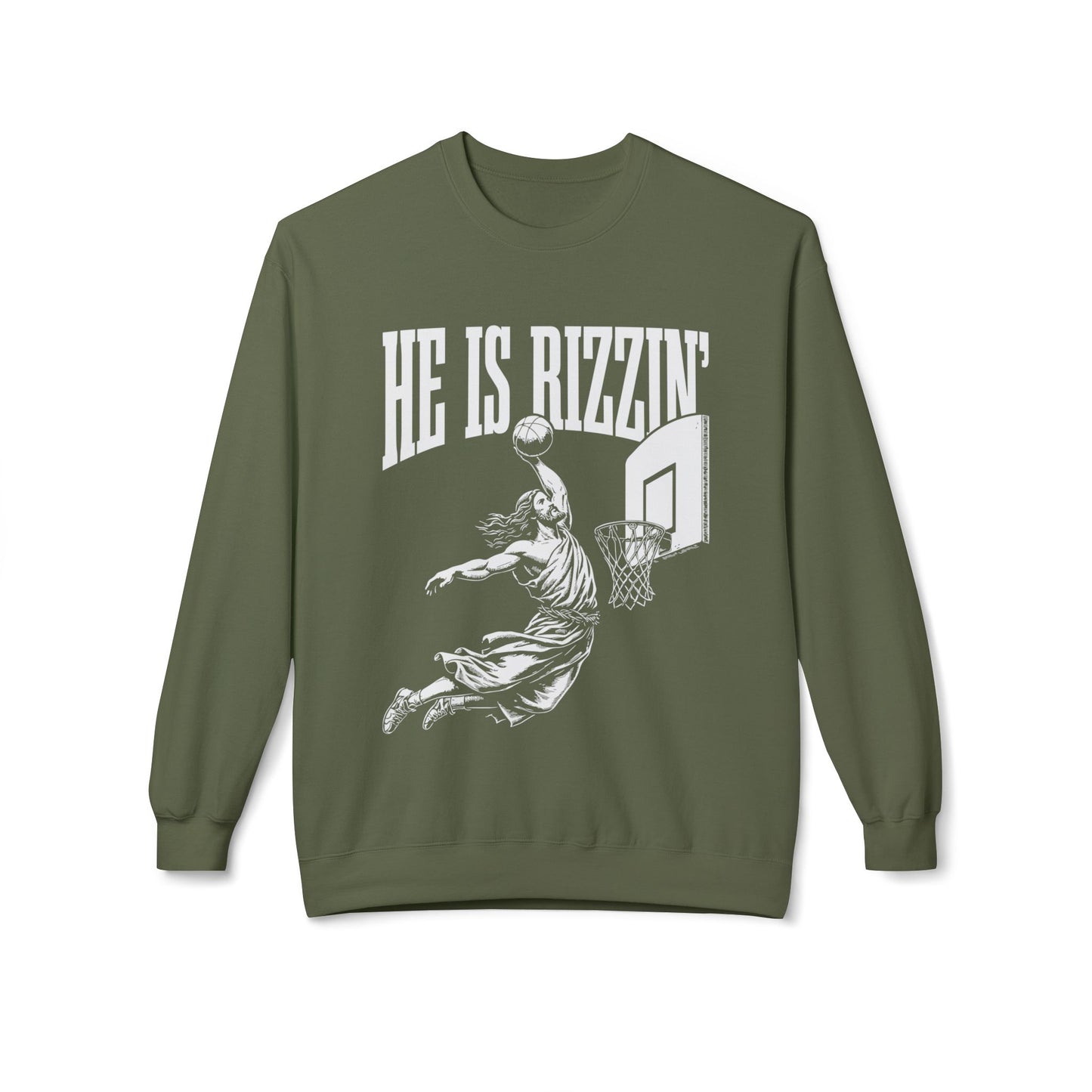 He Is Rizzin' Basketball Crewneck Sweatshirt