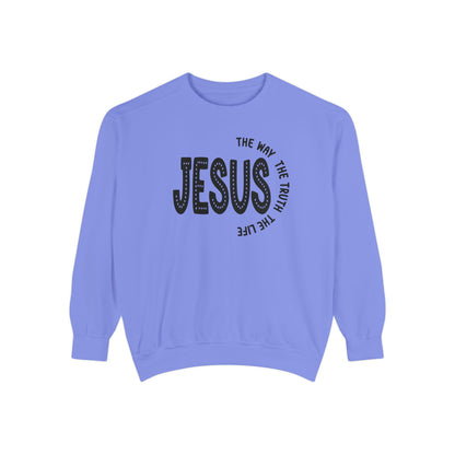 Jesus Graphic Sweatshirt — "Jesus: The Way, The Truth, The Life" Christian Crewneck
