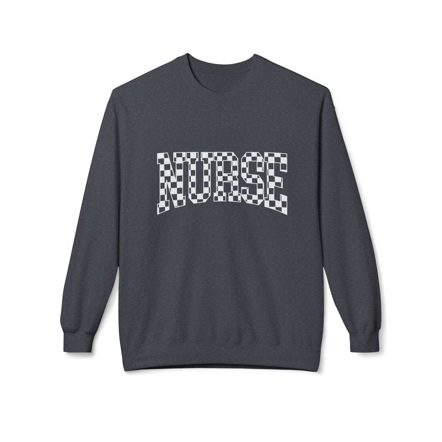 Crewneck Sweatshirt — Subtle Text Minimalist White Fleece