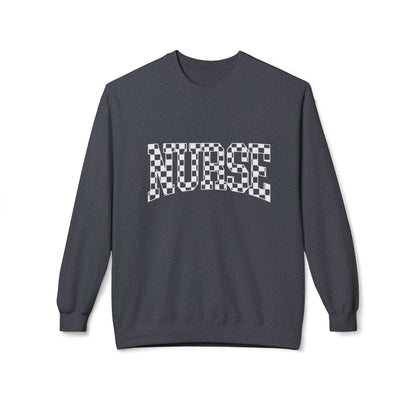 Crewneck Sweatshirt — Subtle Text Minimalist White Fleece