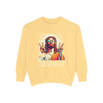 Peace Sign Graphic Sweatshirt — Retro Jesus-Inspired Colorful Design