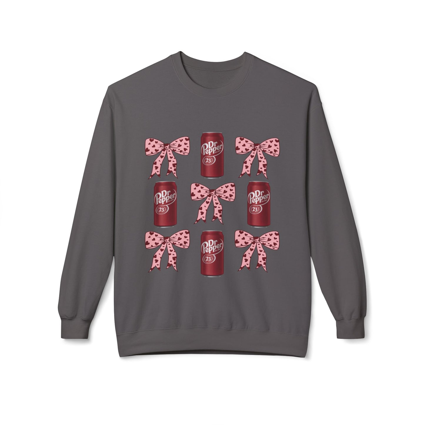 Dr Pepper Can & Pink Bow Crewneck Sweatshirt