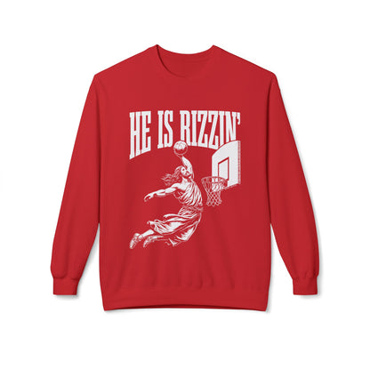 He Is Rizzin' Basketball Crewneck Sweatshirt