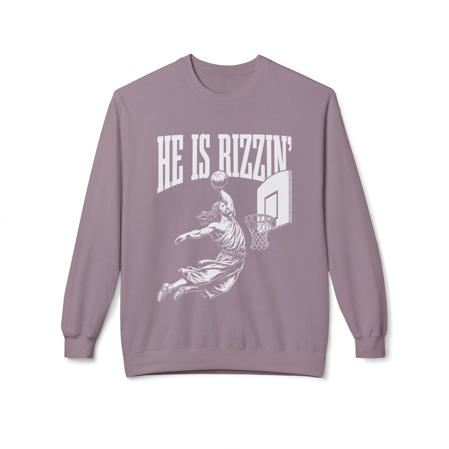 He Is Rizzin' Basketball Crewneck Sweatshirt
