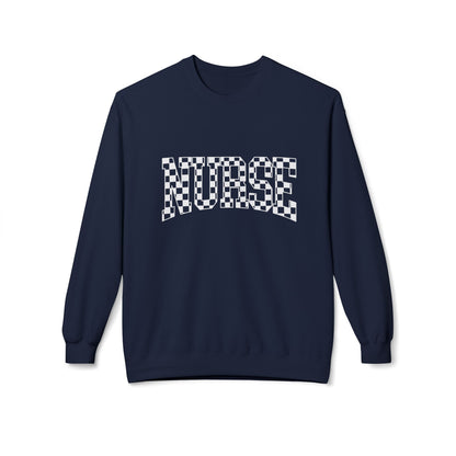 Crewneck Sweatshirt — Subtle Text Minimalist White Fleece