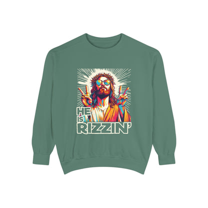 Peace Sign Graphic Sweatshirt — Retro Jesus-Inspired Colorful Design