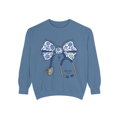 Nurse Stethoscope Bow Sweatshirt – Cute Floral Medical Crewneck