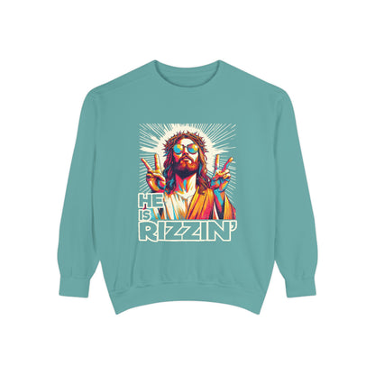 Peace Sign Graphic Sweatshirt — Retro Jesus-Inspired Colorful Design