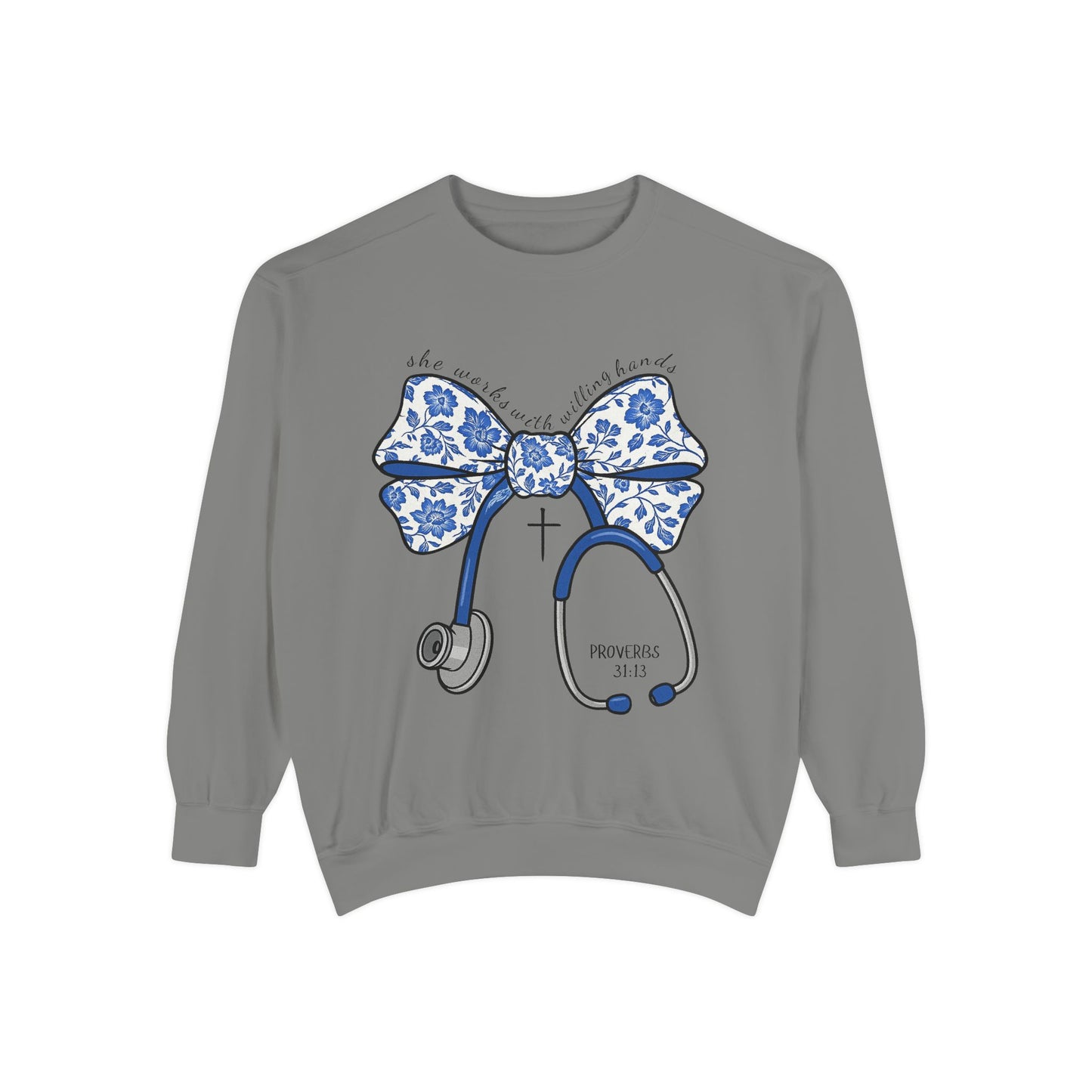 Nurse Stethoscope Bow Sweatshirt – Cute Floral Medical Crewneck
