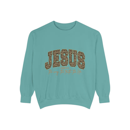 Jesus Leopard Print Sweatshirt - Faith Graphic Crewneck (John 10:9)