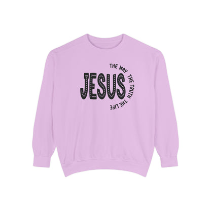Jesus Graphic Sweatshirt — "Jesus: The Way, The Truth, The Life" Christian Crewneck