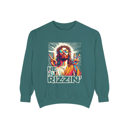 Peace Sign Graphic Sweatshirt — Retro Jesus-Inspired Colorful Design