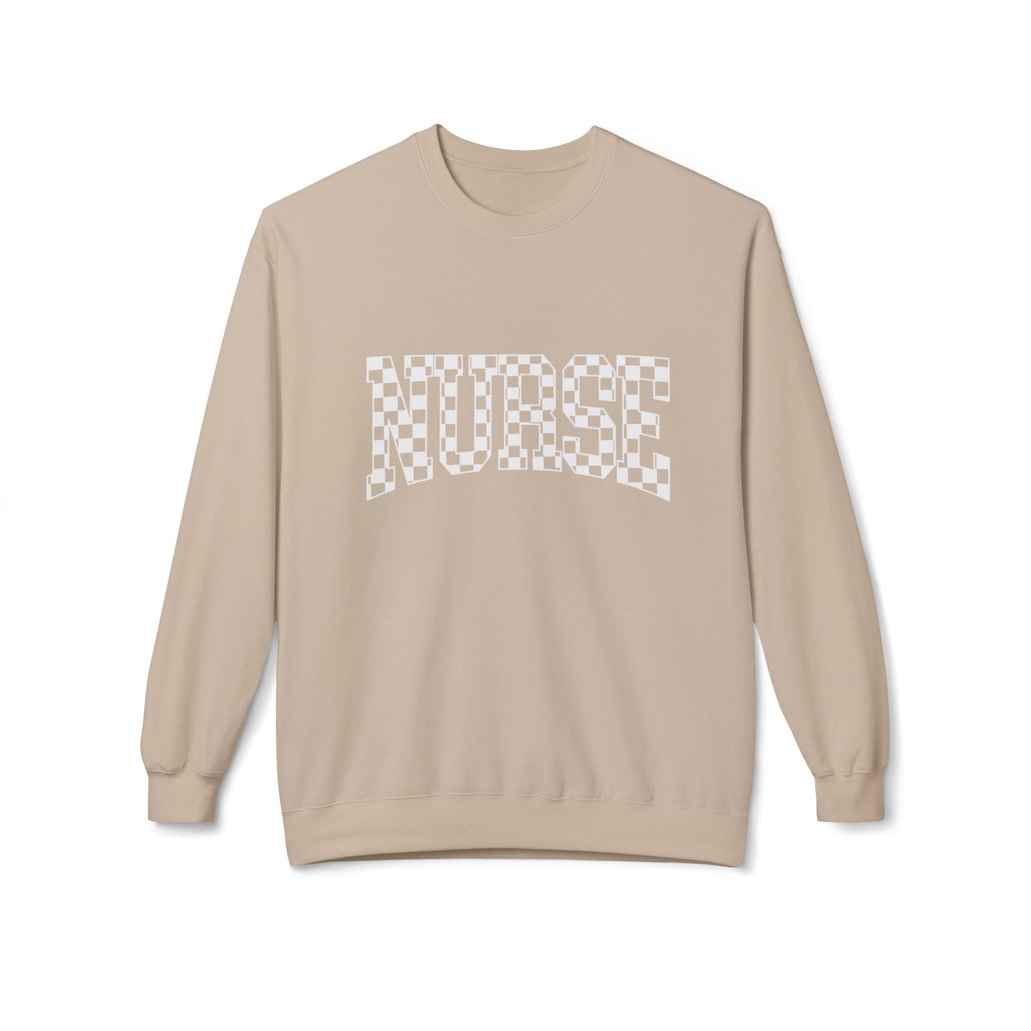 Crewneck Sweatshirt — Subtle Text Minimalist White Fleece