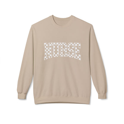 Crewneck Sweatshirt — Subtle Text Minimalist White Fleece
