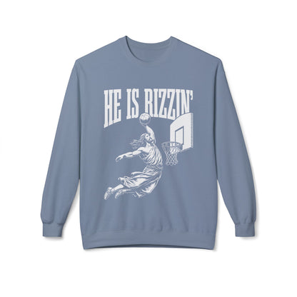 He Is Rizzin' Basketball Crewneck Sweatshirt