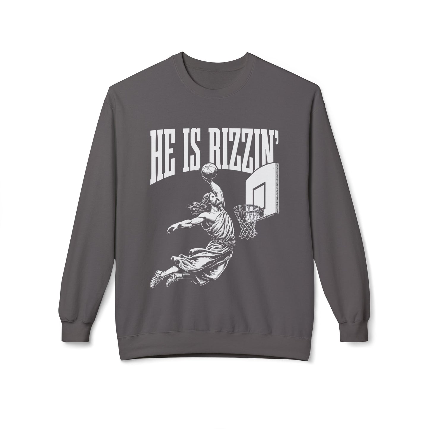 He Is Rizzin' Basketball Crewneck Sweatshirt