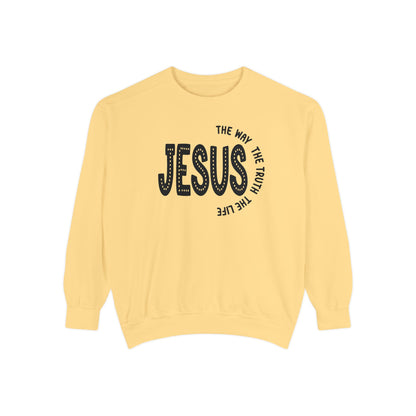 Jesus Graphic Sweatshirt — "Jesus: The Way, The Truth, The Life" Christian Crewneck