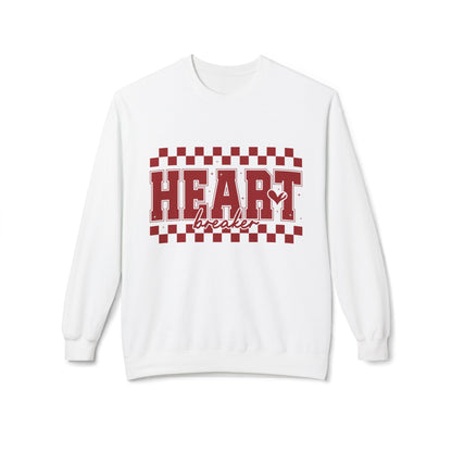 Valentine Heartbreaker Crewneck Sweatshirt — Vintage Red Checkerboard Graphic