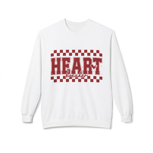 Valentine Heartbreaker Crewneck Sweatshirt — Vintage Red Checkerboard Graphic