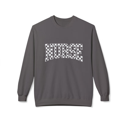 Crewneck Sweatshirt — Subtle Text Minimalist White Fleece