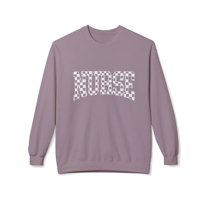 Crewneck Sweatshirt — Subtle Text Minimalist White Fleece