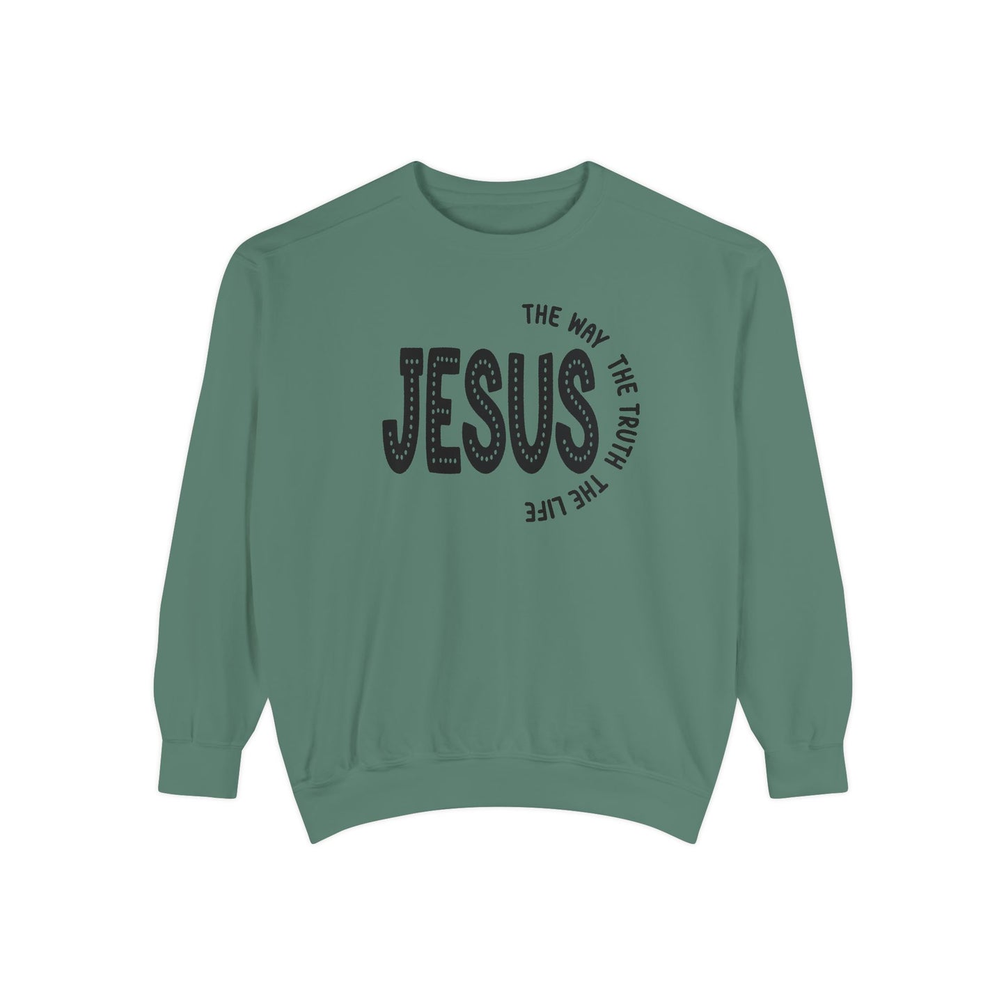 Jesus Graphic Sweatshirt — "Jesus: The Way, The Truth, The Life" Christian Crewneck