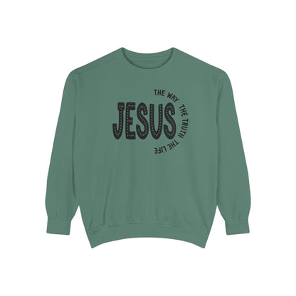 Jesus Graphic Sweatshirt — "Jesus: The Way, The Truth, The Life" Christian Crewneck