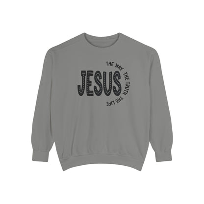 Jesus Graphic Sweatshirt — "Jesus: The Way, The Truth, The Life" Christian Crewneck