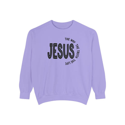 Jesus Graphic Sweatshirt — "Jesus: The Way, The Truth, The Life" Christian Crewneck