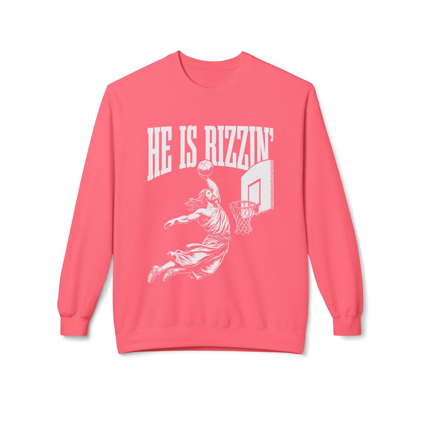 He Is Rizzin' Basketball Crewneck Sweatshirt