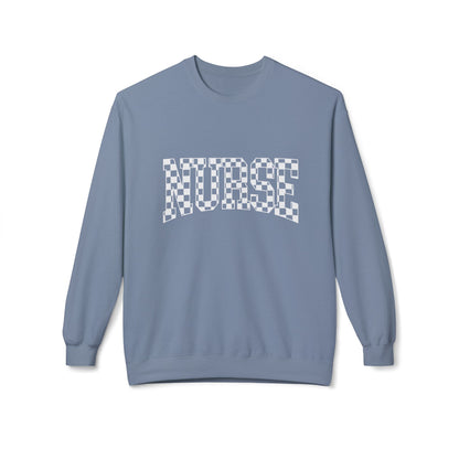 Crewneck Sweatshirt — Subtle Text Minimalist White Fleece