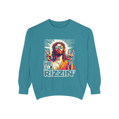 Peace Sign Graphic Sweatshirt — Retro Jesus-Inspired Colorful Design