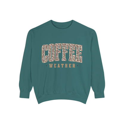 Coffee Weather Sweatshirt — Leopard Print "COFFEE" Cozy Pullover