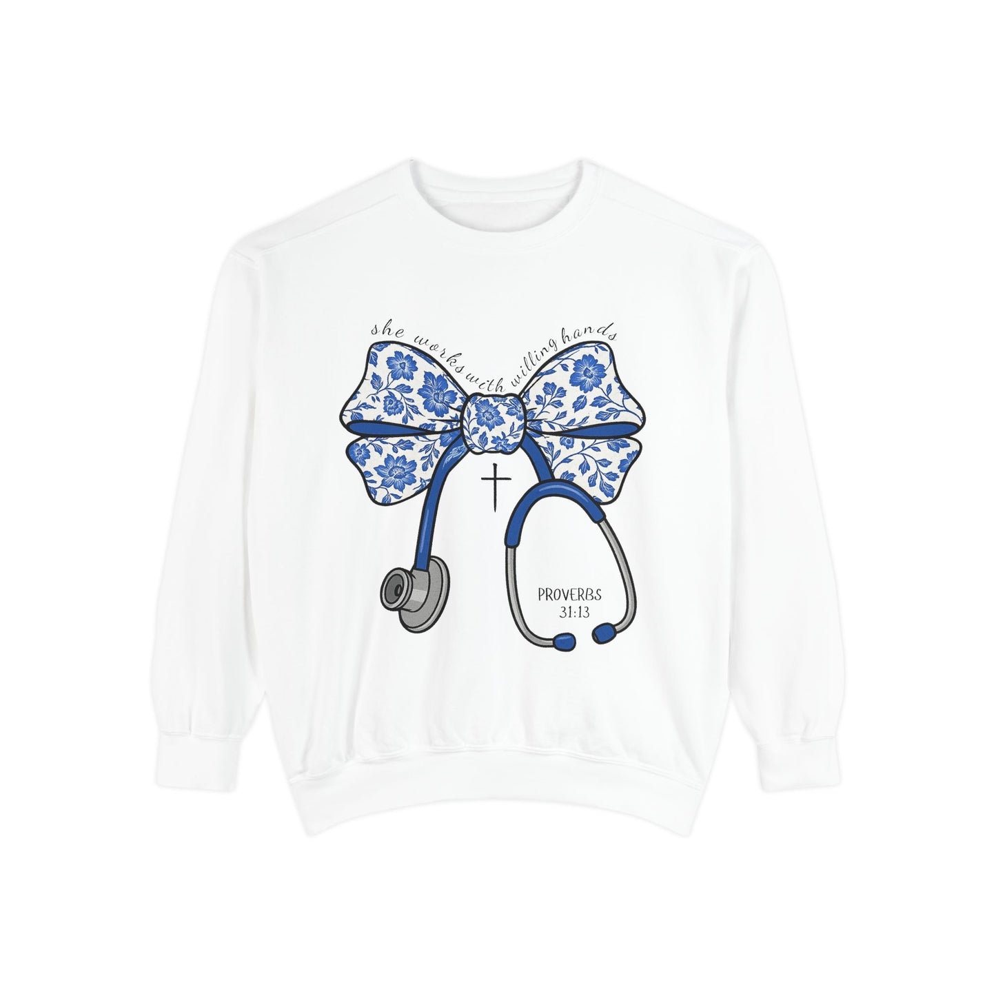 Nurse Stethoscope Bow Sweatshirt – Cute Floral Medical Crewneck