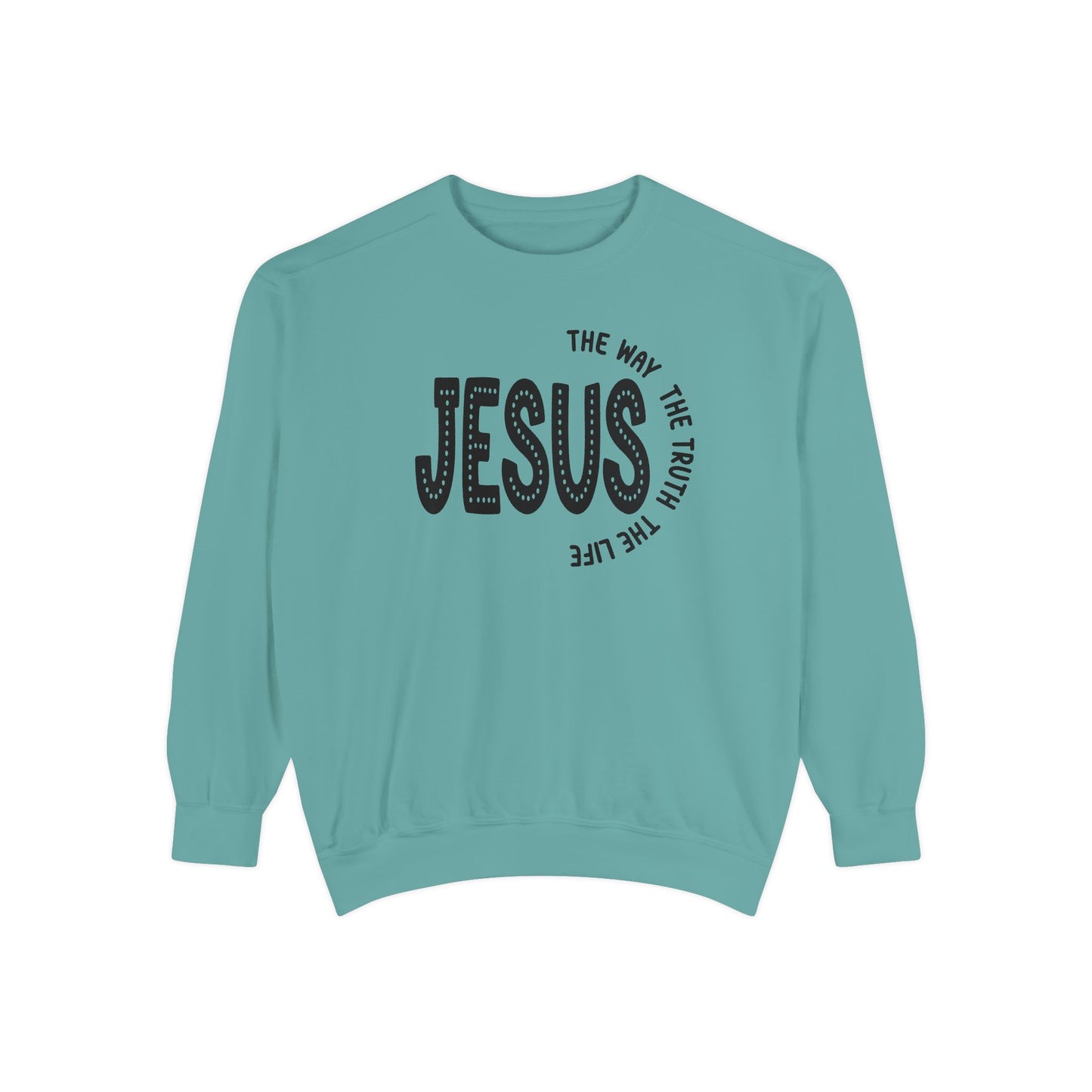 Jesus Graphic Sweatshirt — "Jesus: The Way, The Truth, The Life" Christian Crewneck