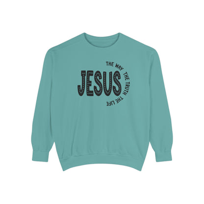 Jesus Graphic Sweatshirt — "Jesus: The Way, The Truth, The Life" Christian Crewneck