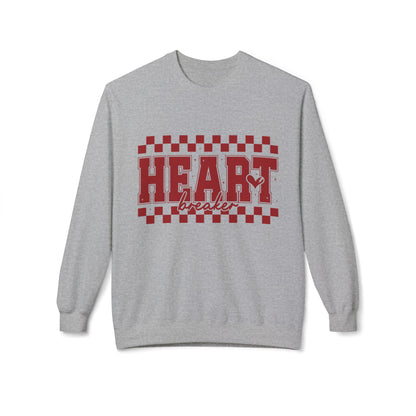 Valentine Heartbreaker Crewneck Sweatshirt — Vintage Red Checkerboard Graphic