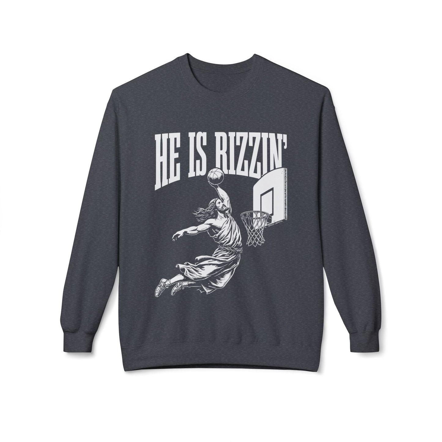 He Is Rizzin' Basketball Crewneck Sweatshirt