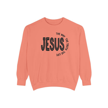 Jesus Graphic Sweatshirt — "Jesus: The Way, The Truth, The Life" Christian Crewneck