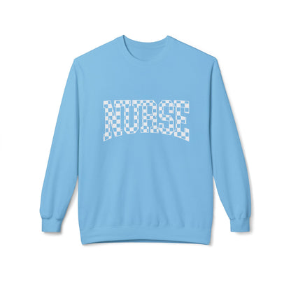 Crewneck Sweatshirt — Subtle Text Minimalist White Fleece